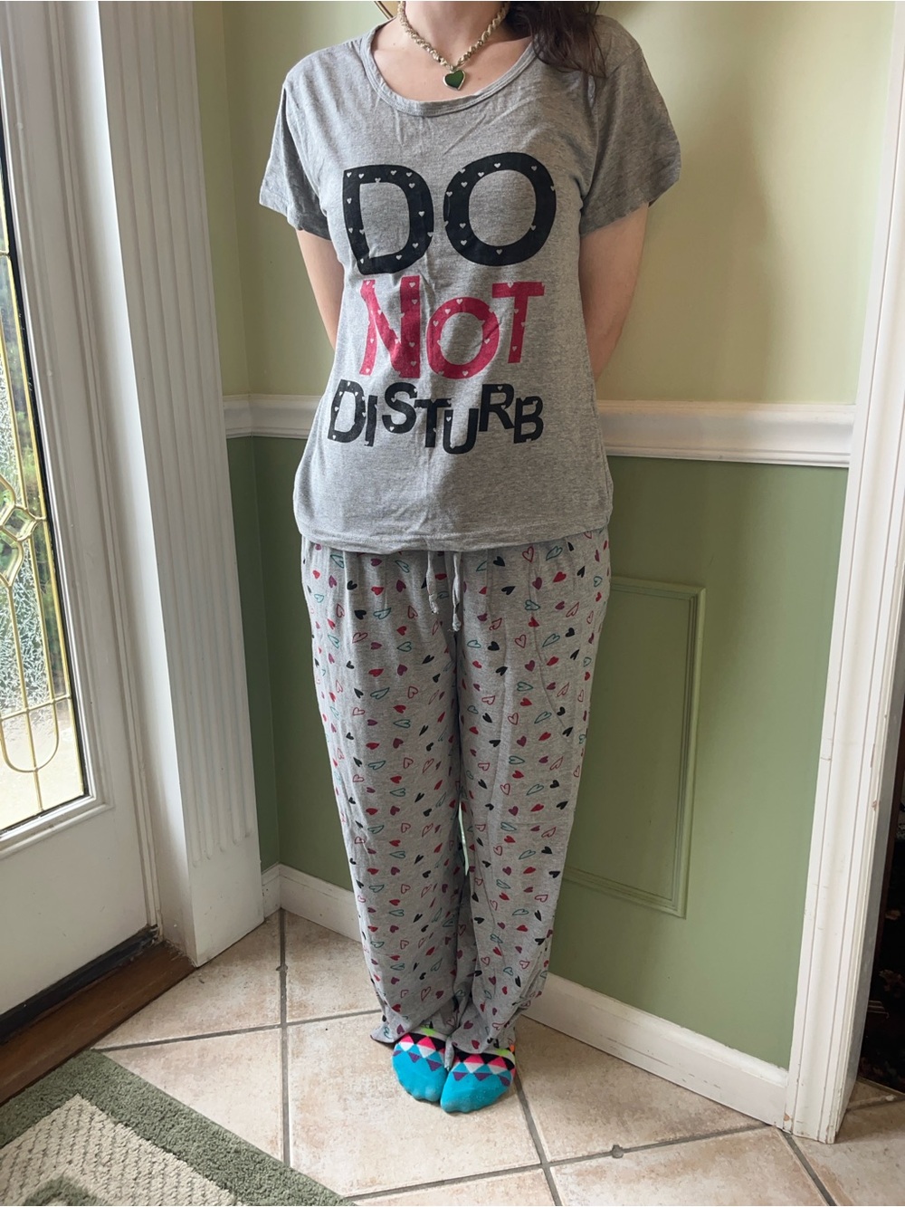 Lati Fashion hearts do not disturb pajama set